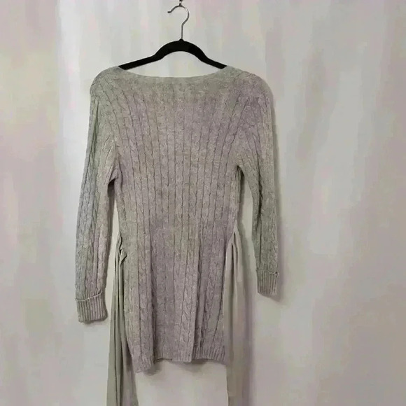 Boston Proper Heather Gray Cable Chiffon Sash Tie
Waist Cardigan Sweater XS - Picture 6 of 8